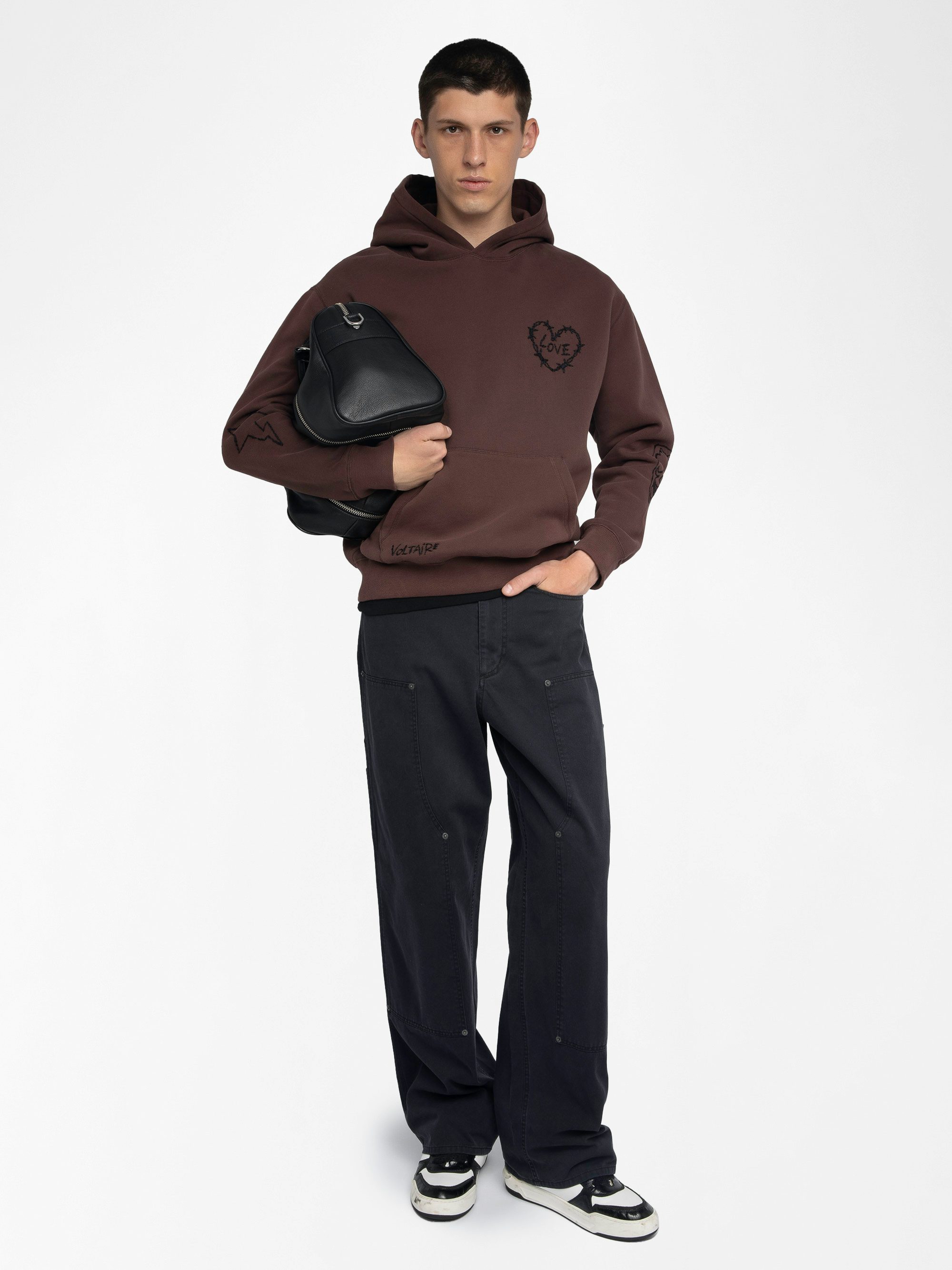 Sacha Sweatshirt - Long-sleeved hooded sweatshirt with multi-custom embroidery.